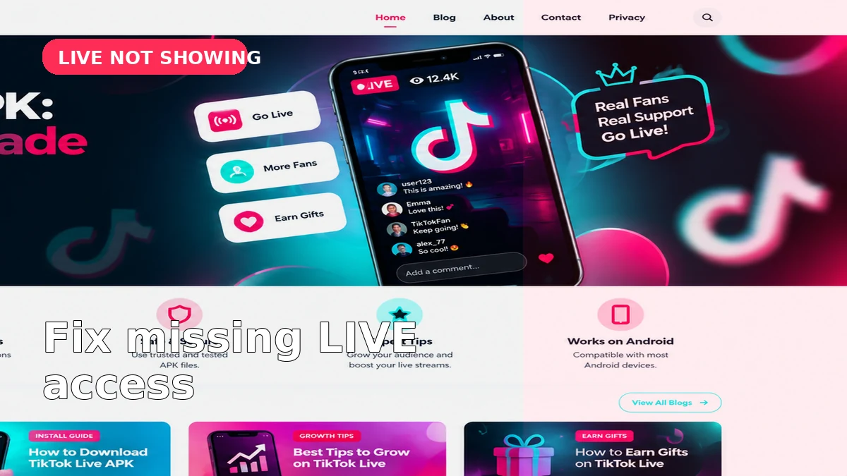 Fix TikTok LIVE not showing