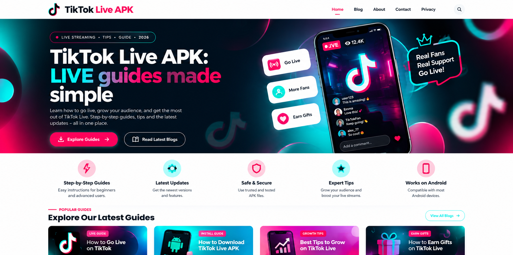 TikTok Live APK Android live streaming guide illustration